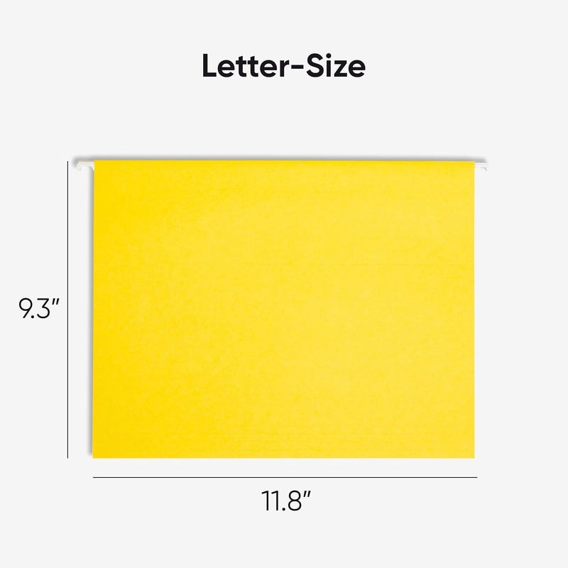 Smead TUFF Hanging File Folder with Easy Slide Tab, 1/3-Cut Sliding Tab, Letter Size, Yellow, 18 per Box (64044, Rod Color May Vary) - Image 4